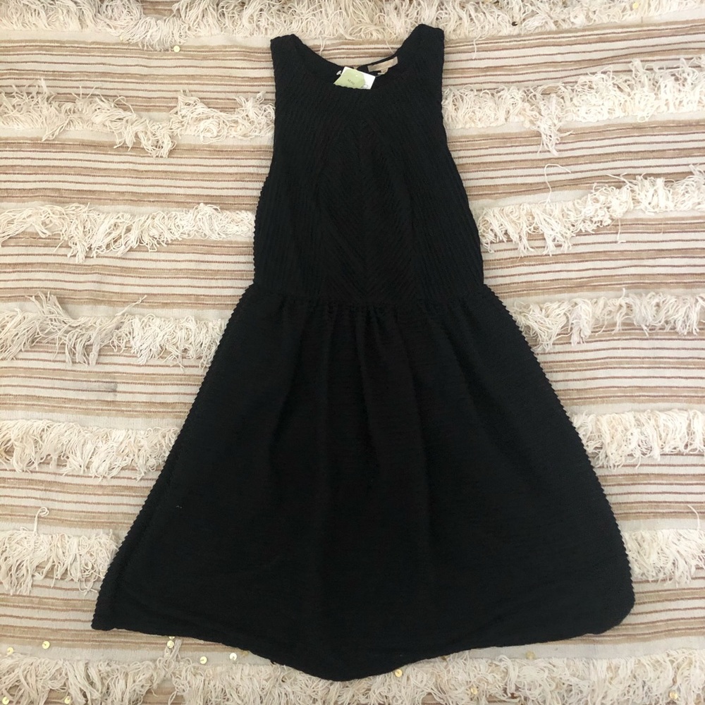 Anthropologie Bordeaux black dress